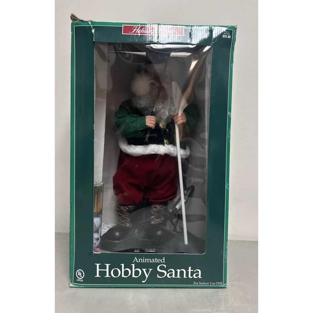 Vintage Holiday Time Creation Animated Hobby Santa Christmas Collectible Golfing